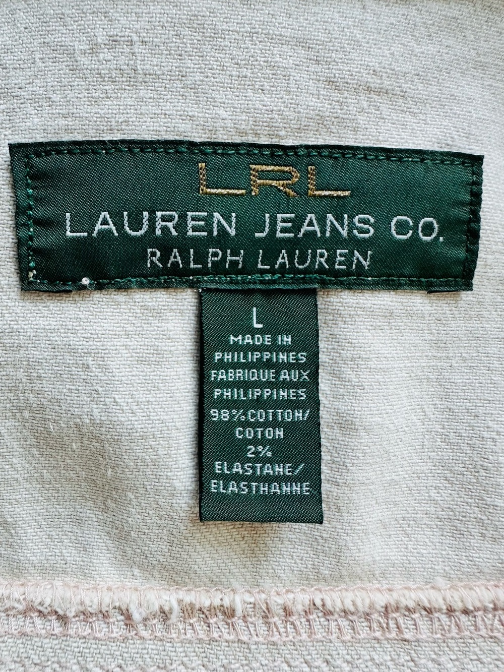 Vintage Ralph Lauren Beige Denim Trucker Jacket Neutral Preppy Capsule Boho - Picture 9 of 10